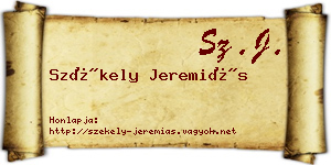 Székely Jeremiás névjegykártya